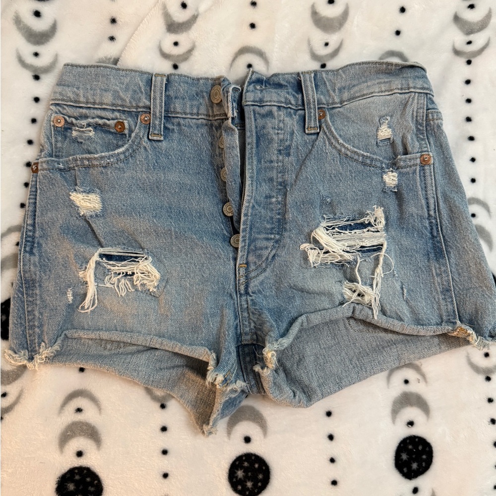 GAP Light Blue Distressed Jean Shorts